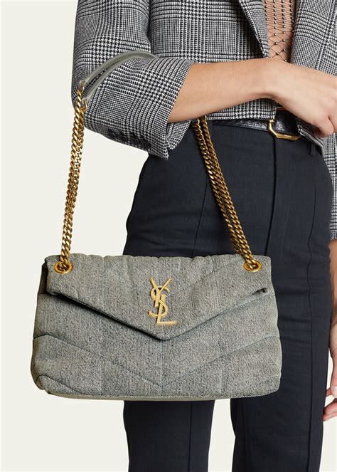 ysl puffer medium bag in black|ysl small denim puffer bag.